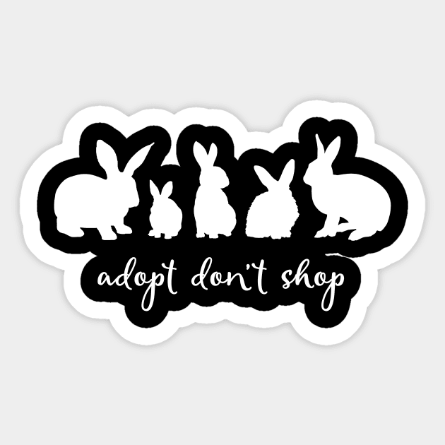 Adopt Don't Shop - Bunny Edition (White) Sticker by Adopt Don't Shop